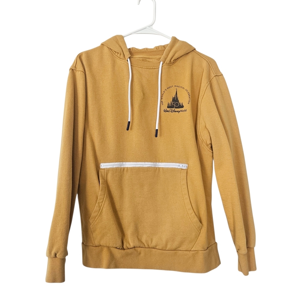 Disney 50th Anniversary Mustard Hoodie Front Zip Pocket Size S